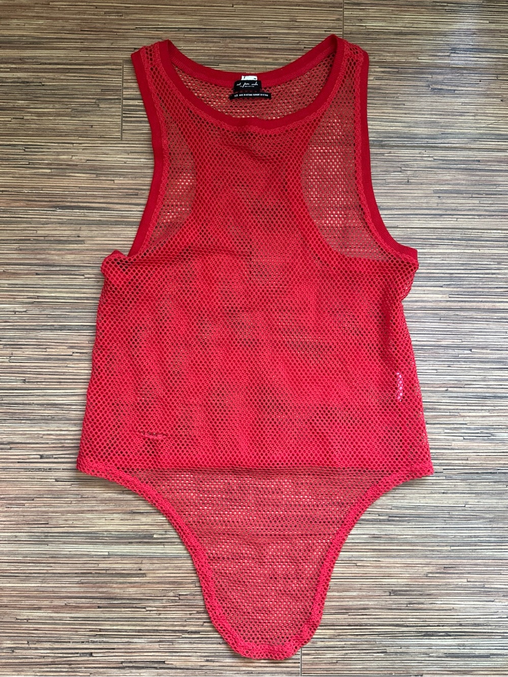 Out From Under Red Mesh Tank Top Size Medium Women's